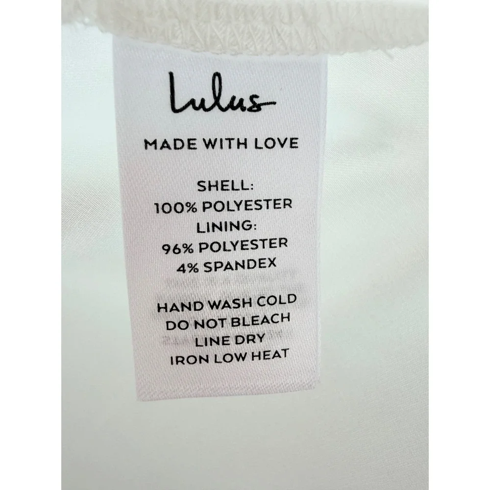 Lulus Impressed White Taffeta Bustier Basque Waist Mini Dress Womens L White